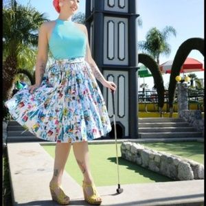 Pinup Couture Novelty Paris Skirt Pinup Girl